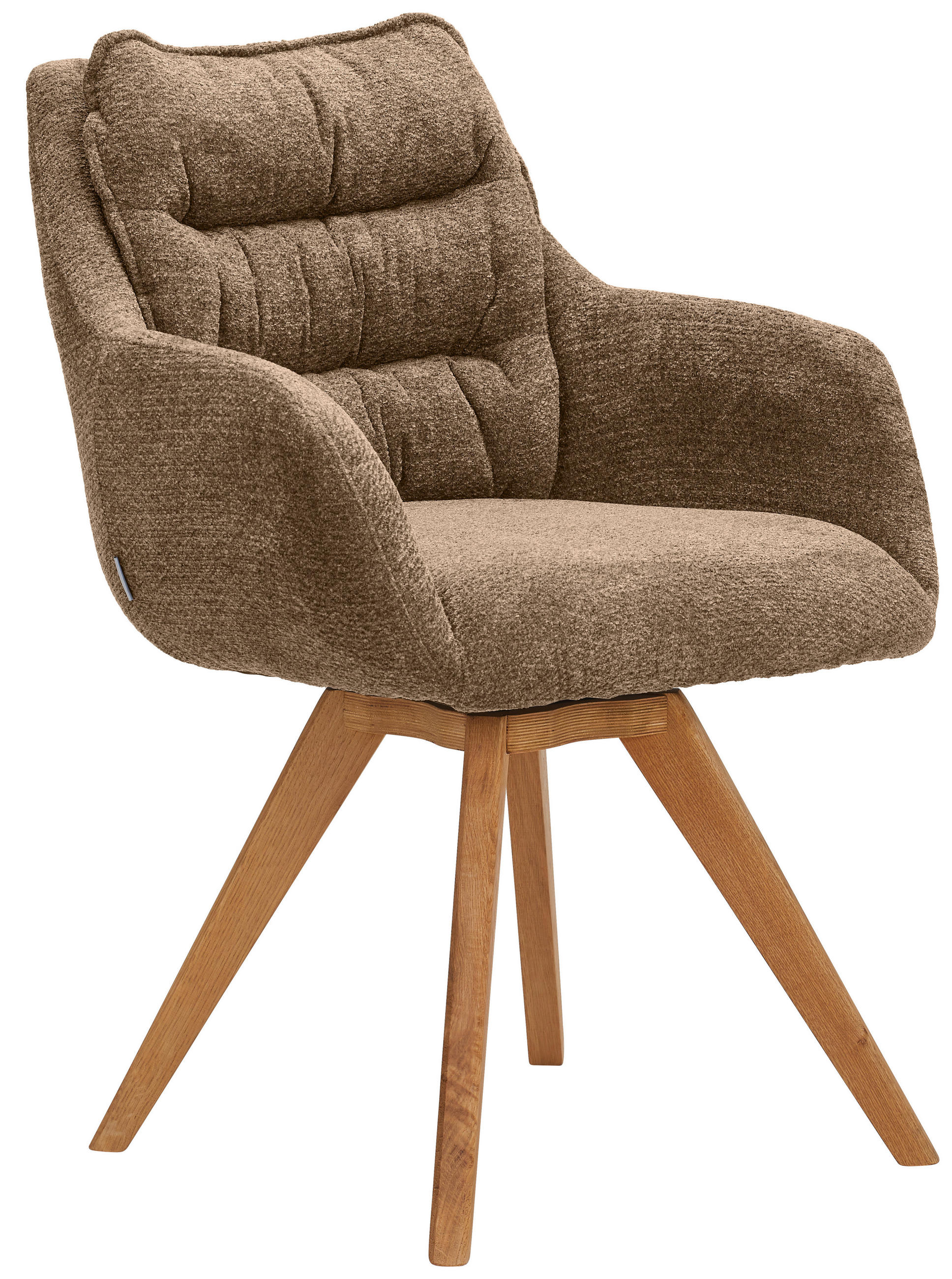 ARMLEHNSTUHL  in Chenille  - Eichefarben/Braun, KONVENTIONELL, Holz/Textil (59/86/69,5cm) - Linea Natura