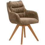 ARMLEHNSTUHL  in Chenille  - Eichefarben/Braun, KONVENTIONELL, Holz/Textil (59/86/69,5cm) - Linea Natura