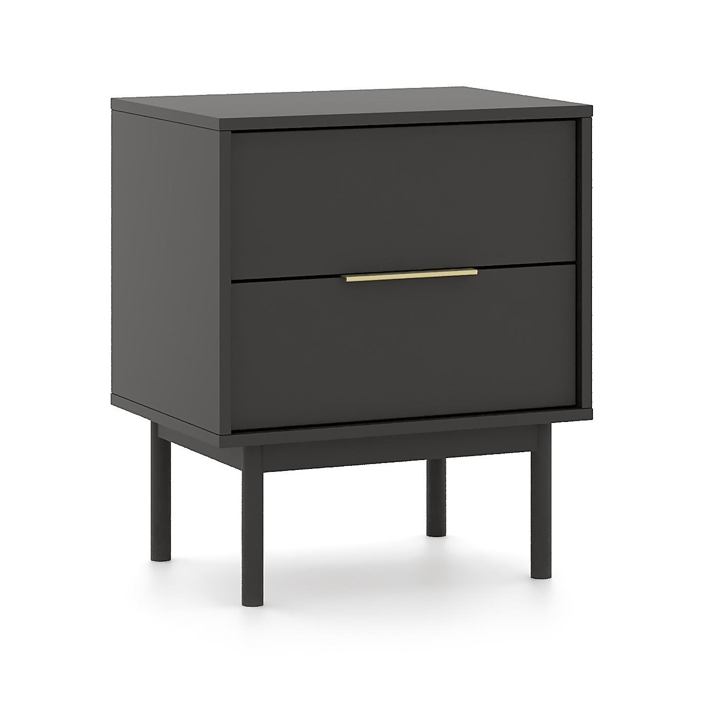 NACHTSCHRANK 54/63/39 cm  - Goldfarben/Schwarz, Design, Holz/Holzwerkstoff (54/63/39cm) - Boxxx