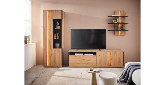 WANDBOARD Holzwerkstoff Anthrazit, Eiche Artisan  - Anthrazit/Eiche Artisan, Design, Holzwerkstoff (70/90/25cm) - Cantus