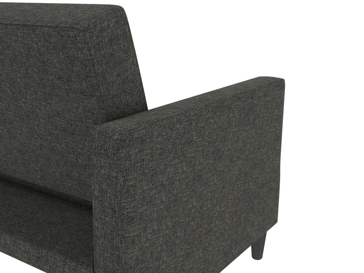 SCHLAFSOFA HANNOVER in Webstoff, Leinenoptik Anthrazit Vintage, Skandinavisch, Modern  - Anthrazit/Schwarz, Basics, Kunststoff/Textil (203/82/83cm) - Livetastic