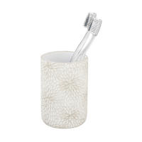 POHÁR NA ZUBNÉ KEFKY biela, béžová - biela/béžová, Basics, plast (7,5/10/7,5cm) - Wenko