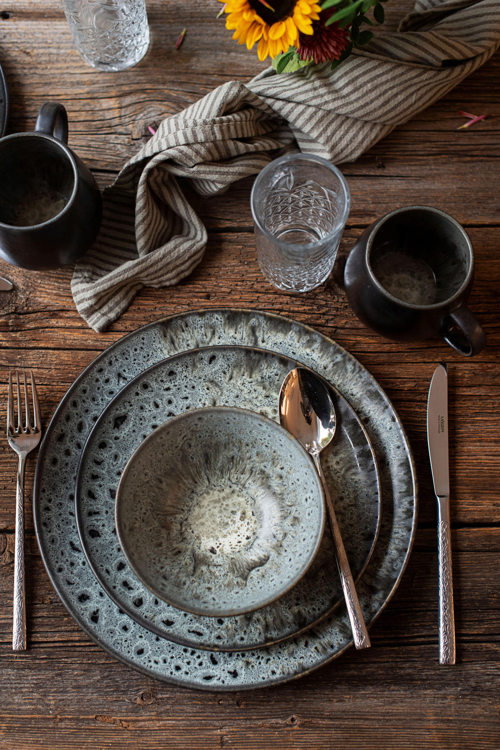 SPEISETELLERSET Grau 29/2,5 cm CARELLIA  - Grau, Basics, Keramik (29/2,5cm) - Mäser