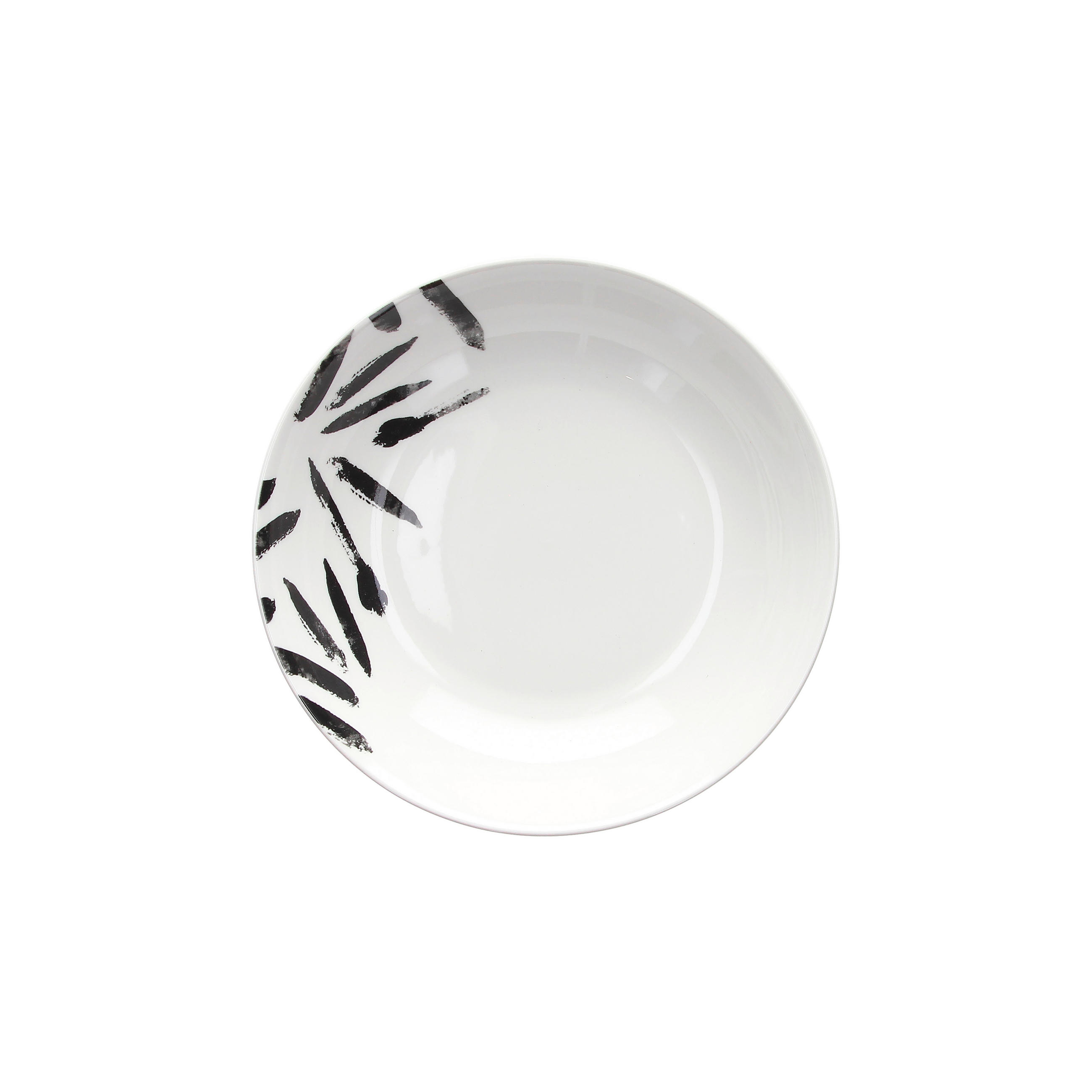 GLOBOKI KROŽNIK  MADISON ZEN  keramika   20/4.5 cm      - črna/bela, Basics, keramika (20/4.5cm) - Tognana