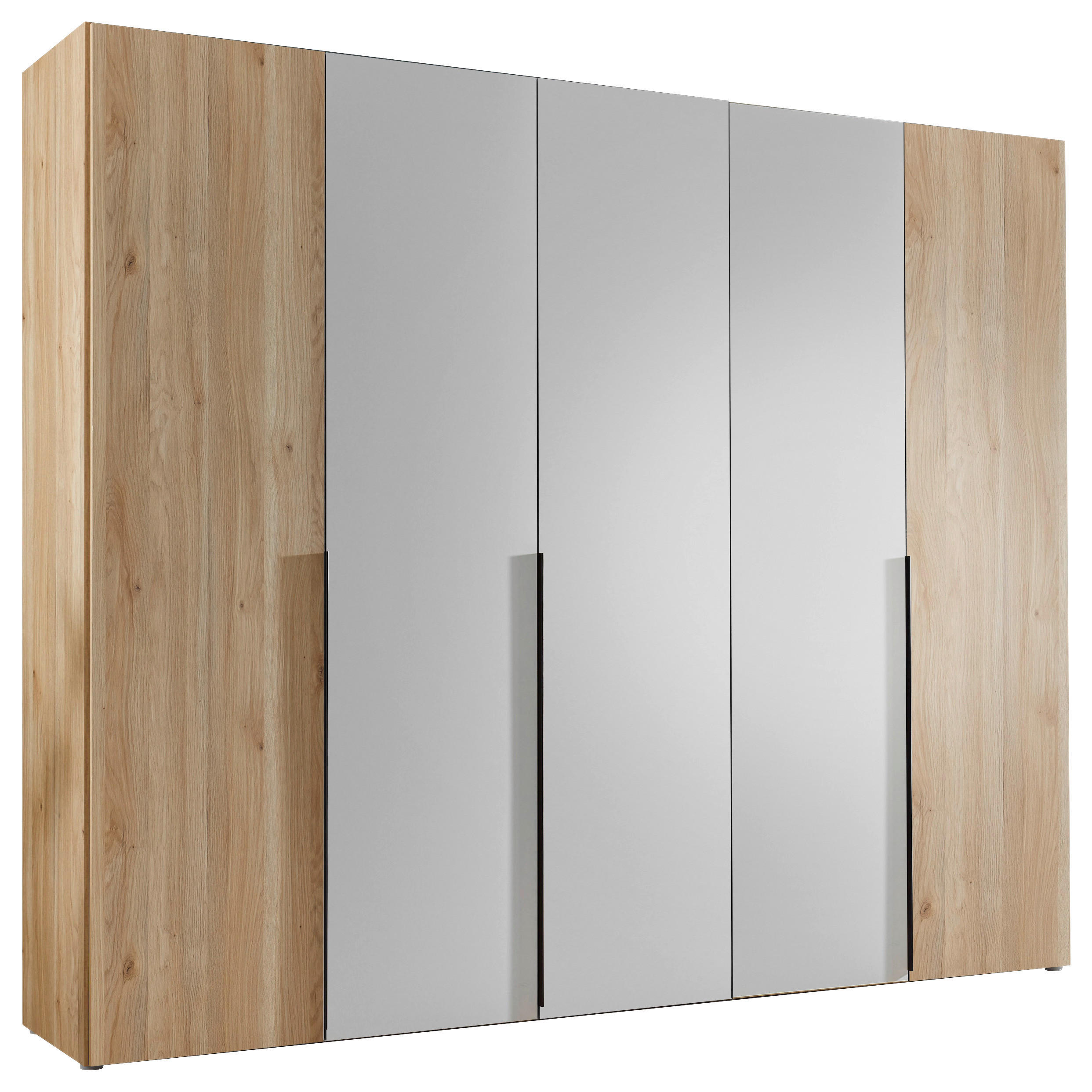 KLEIDERSCHRANK  in Weiß, Eichefarben  - Eichefarben/Schwarz, KONVENTIONELL, Holzwerkstoff/Kunststoff (249/210/53cm) - Carryhome