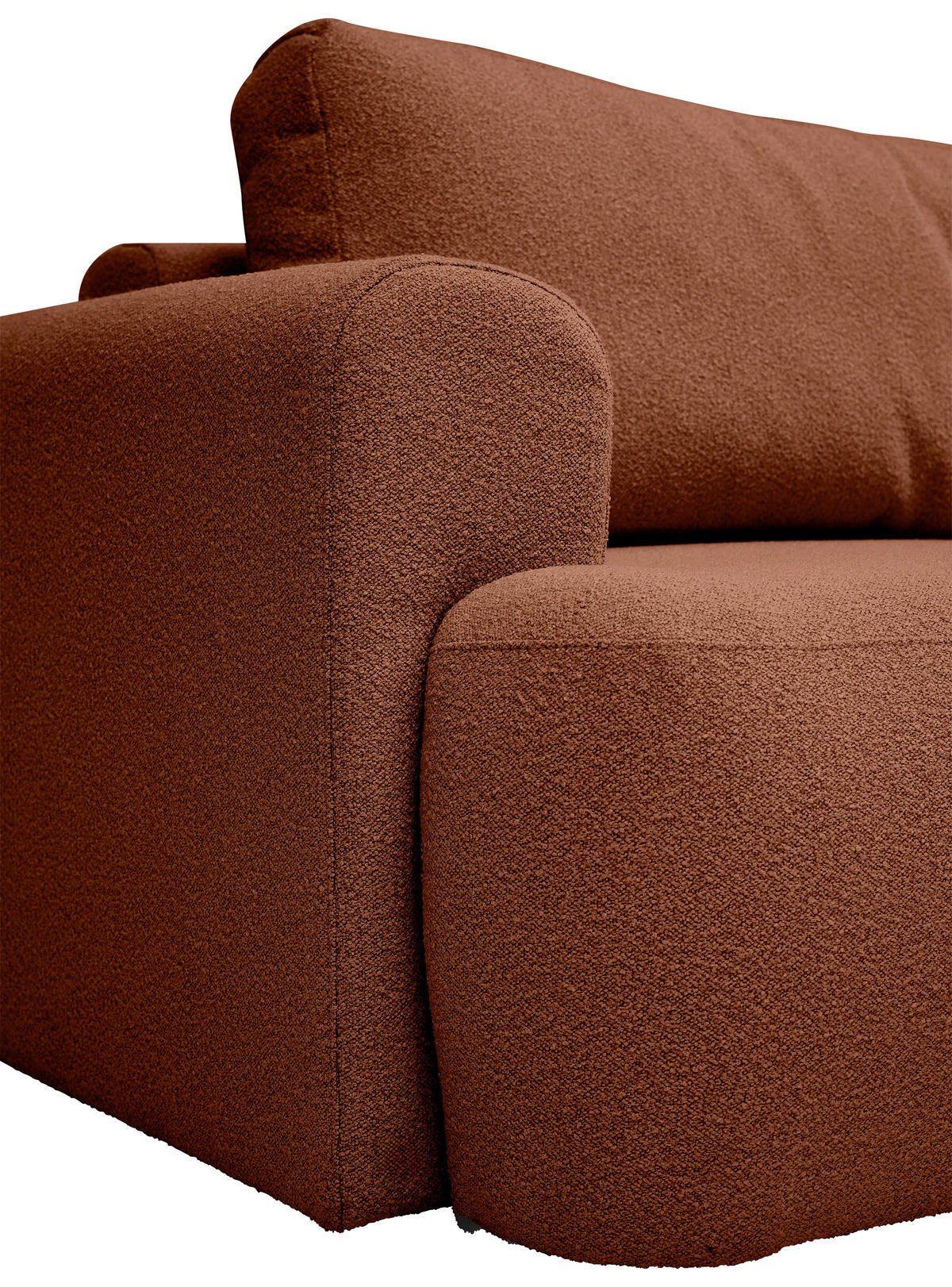 ECKSOFA Rostfarben Bouclé Rückenkissen, Rücken echt  - Rostfarben/Schwarz, KONVENTIONELL, Kunststoff/Textil (257/170cm) - Tom Tailor