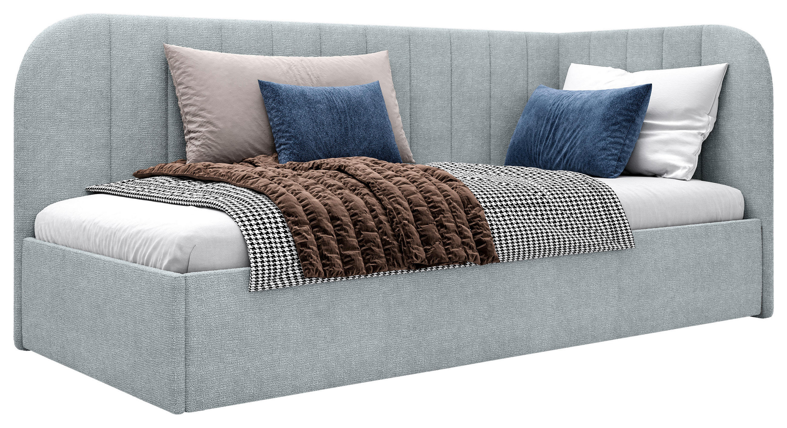 POLSTERBETT 90/200 cm, inkl. gepolstertes Kopfteil, Lattenrost, Bettkasten,  in Minttürkis  - Schwarz/Minttürkis, MODERN, Holz/Holzwerkstoff (90/200cm) - MID.YOU