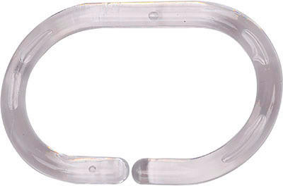 PRSTEN TUŠ ZAVJESE 12 KOM  prozirno  TENDANCE  - prozirno, Basics, plastika (4/6cm) - Homeware