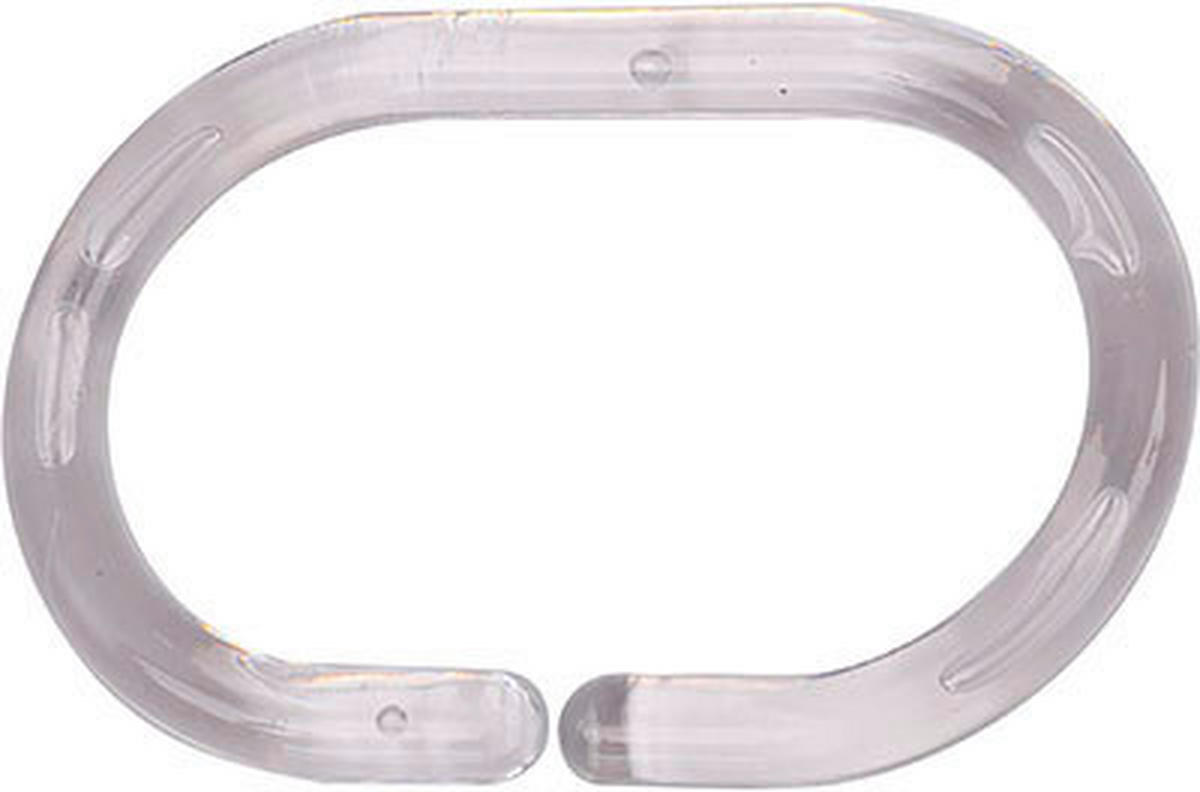 PRSTEN TUŠ ZAVJESE 12 KOM  prozirno  TENDANCE  - prozirno, Basics, plastika (4/6cm) - Homeware