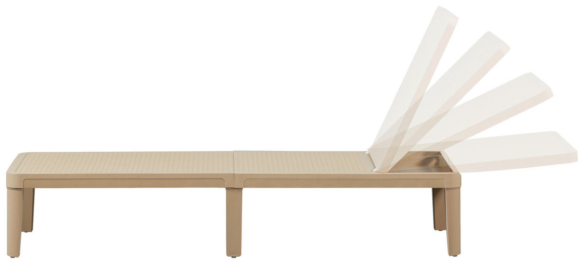 GARTENLIEGE 55/29/191 cm  - Sandfarben, Design, Kunststoff (55/29/191cm) - Gardenson