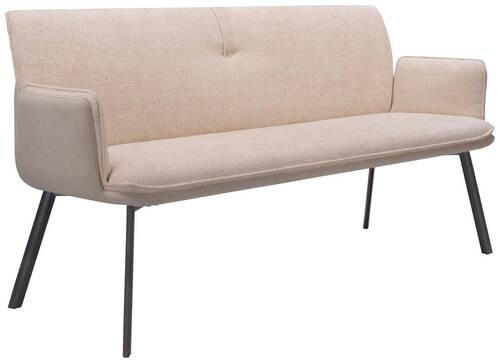 SITZBANK 180/88/63 cm  in Beige  - Beige/Schwarz, Design, Textil/Metall (180/88/63cm) - Novel