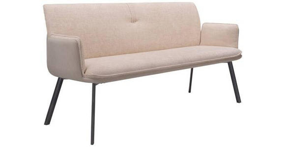SITZBANK 180/88/63 cm in Beige - Beige/Schwarz, Design, Textil/Metall (180/88/63cm) - Novel
