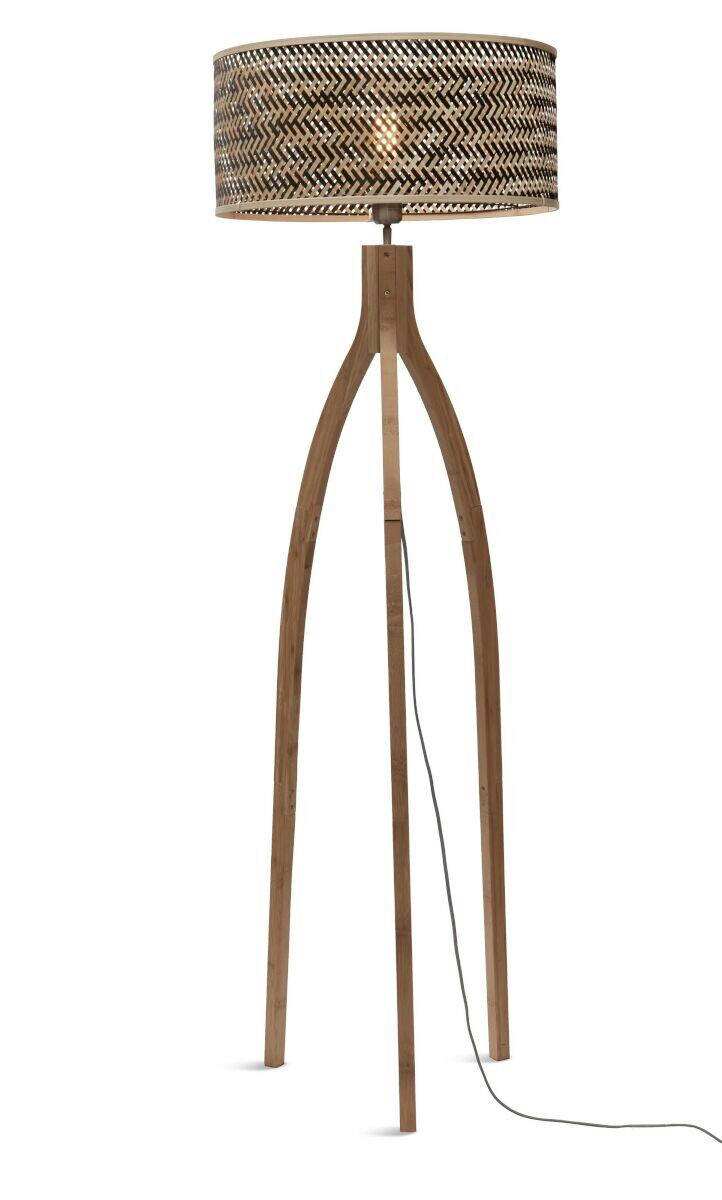 STEHLEUCHTE 50/50/145 cm    - Schwarz/Naturfarben, Trend (50/50/145cm) - Good & Mojo