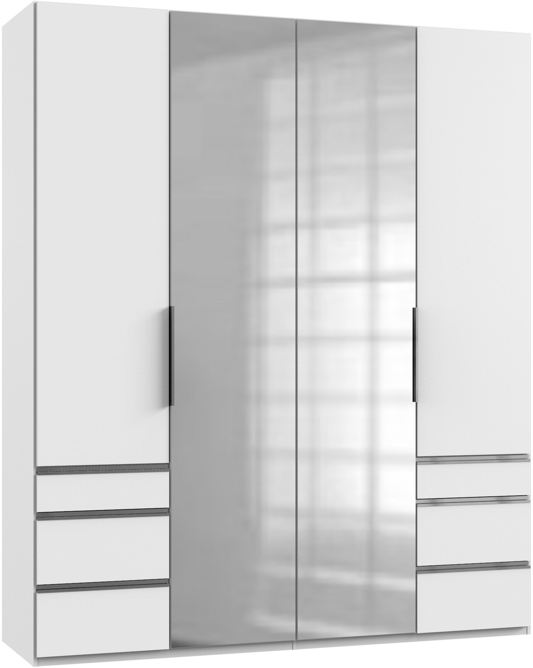 DREHTÜRENSCHRANK in Weiss  - Chromfarben/Weiss, Modern, Holzwerkstoff (200/236/58cm) - MID.YOU