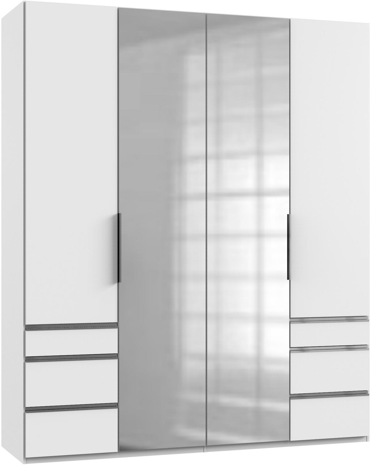 DREHTÜRENSCHRANK in Weiss  - Chromfarben/Weiss, Modern, Holzwerkstoff (200/236/58cm) - MID.YOU