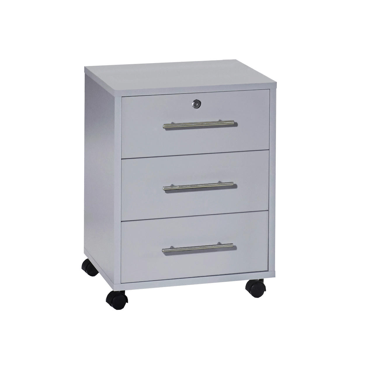 ROLLCONTAINER 44/58/40 cm  - Silberfarben/Grau, LIFESTYLE, Holzwerkstoff/Metall (44/58/40cm) - MID.YOU