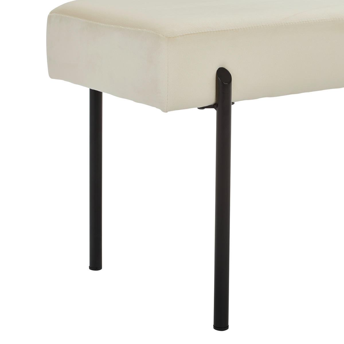 TABURETOVÁ LAVICE, 100/45/35 cm - bílá/černá, Moderní, kov/textil (100/45/35cm) - PBJ