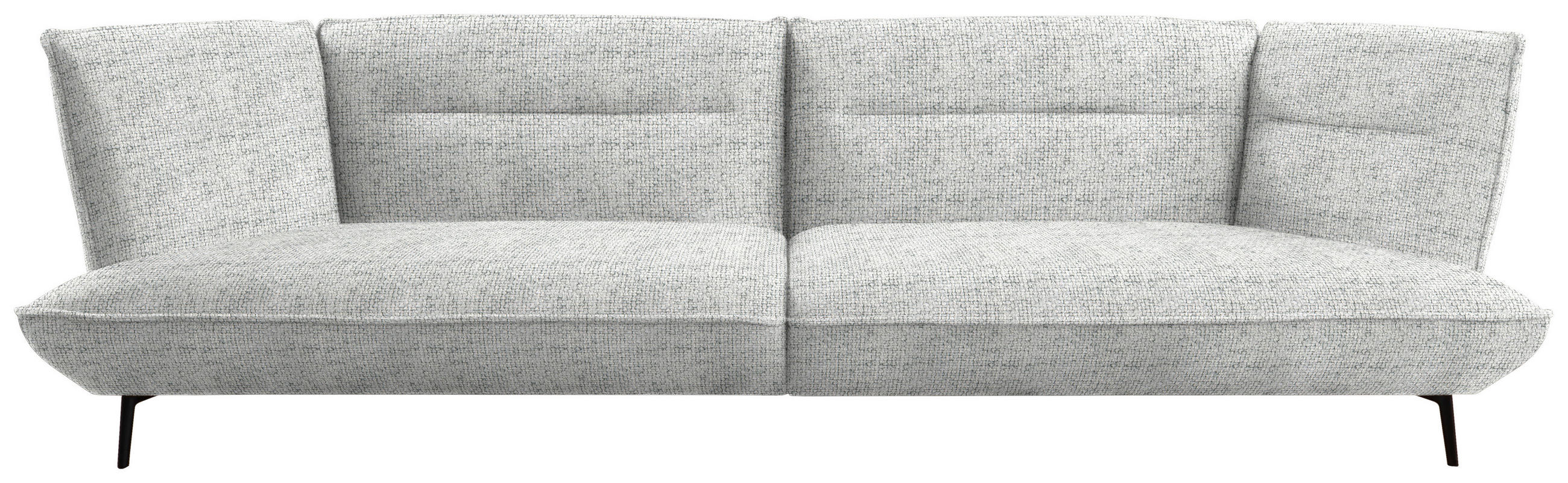 MEGASOFA in Flachgewebe Hellgrau  - Hellgrau/Schwarz, Design, Holzwerkstoff/Textil (339/92/99cm) - Moderano