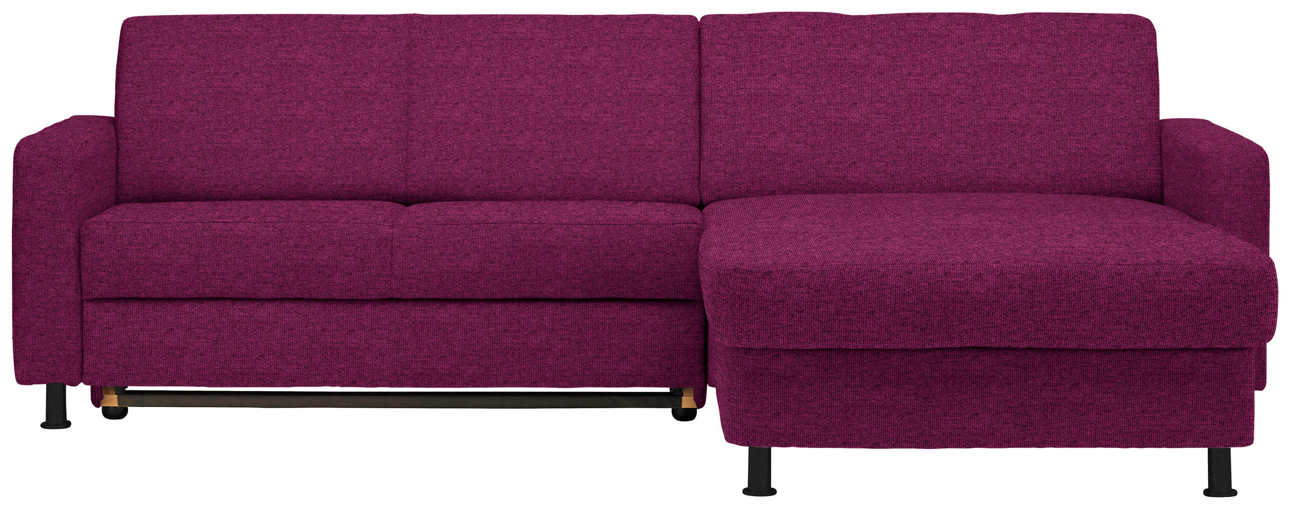 ECKSOFA in Webstoff Lila  - Lila/Schwarz, Design, Kunststoff/Textil (257/165cm) - Xora