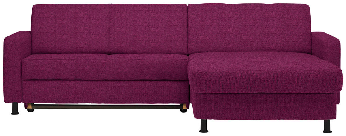ECKSOFA in Webstoff Lila  - Lila/Schwarz, Design, Kunststoff/Textil (257/165cm) - Xora