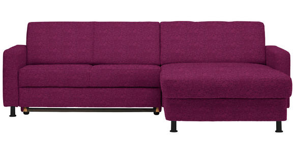 ECKSOFA in Webstoff Lila  - Lila/Schwarz, Design, Kunststoff/Textil (257/165cm) - Xora