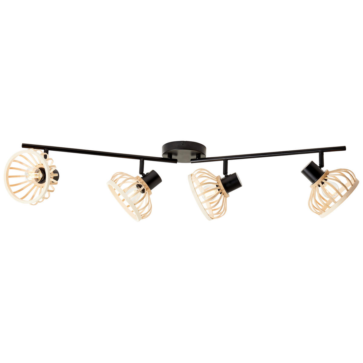DECKENSTRAHLER - Schwarz/Naturfarben, Basics, Holz/Metall (90,5/22/15cm) - Brilliant