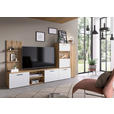 WOHNWAND 4-teilig  in Weiß, Eichefarben   - Eichefarben/Anthrazit, MODERN, Glas/Holzwerkstoff (250cm) - Carryhome