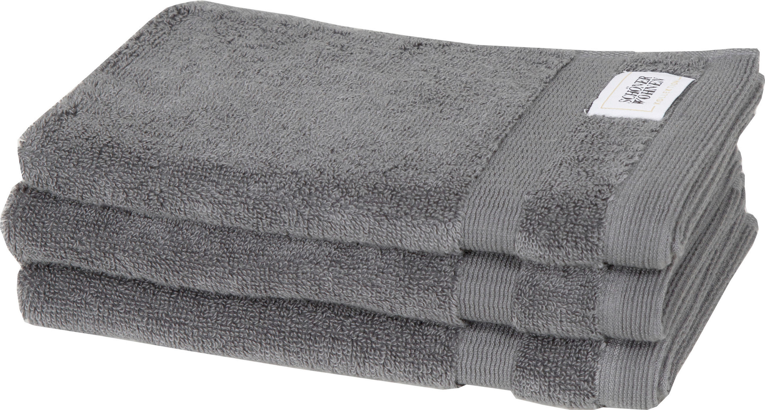 GÄSTETUCH SW-Cuddly Anthrazit 3-teilig 30/50 cm  - Anthrazit, Basics, Textil (30/50cm) - Schöner Wohnen
