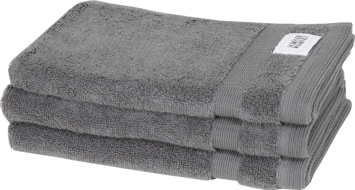 GÄSTETUCH SW-Cuddly Anthrazit 3-teilig 30/50 cm  - Anthrazit, Basics, Textil (30/50cm) - Schöner Wohnen