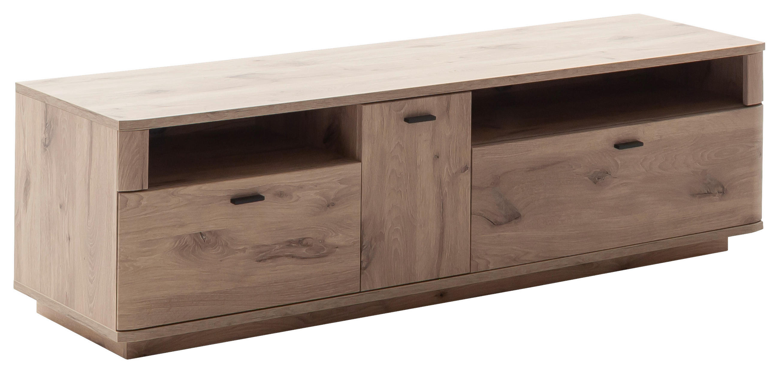 LOWBOARD Asmara  in 180/53/50 cm  - Eichefarben/Anthrazit, Design, Holzwerkstoff/Metall (180/53/50cm) - MID.YOU