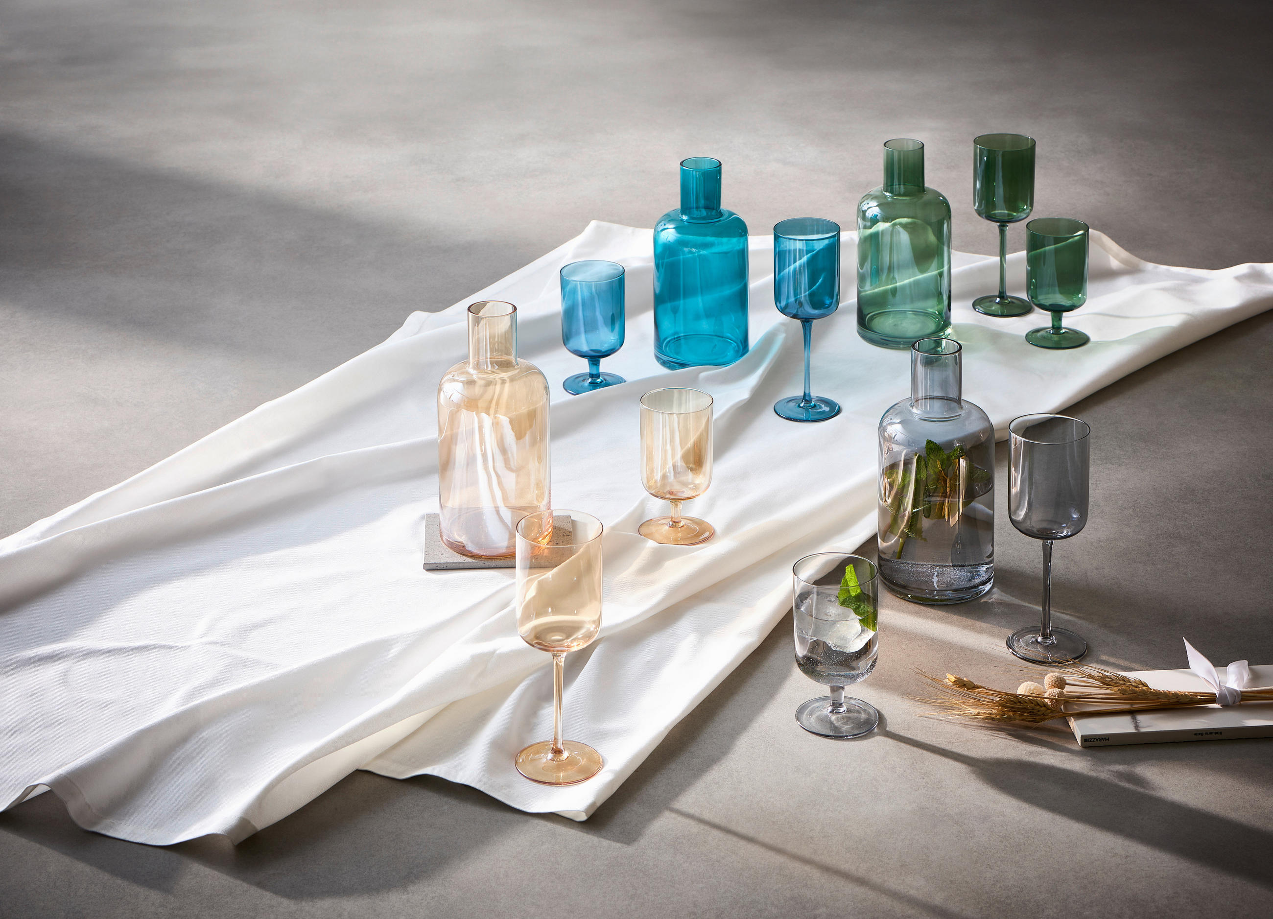 WASSERGLAS 340 ml  - Grün, Trend, Glas (7,2/14,5cm) - Novel