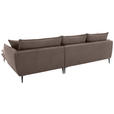 ECKSOFA  in Webstoff Braun  304/196 cm  - Schwarz/Braun, KONVENTIONELL, Textil/Metall (304/196cm) - Hom`in