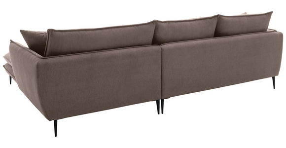 ECKSOFA  in Webstoff Braun  304/196 cm  - Schwarz/Braun, KONVENTIONELL, Textil/Metall (304/196cm) - Hom`in