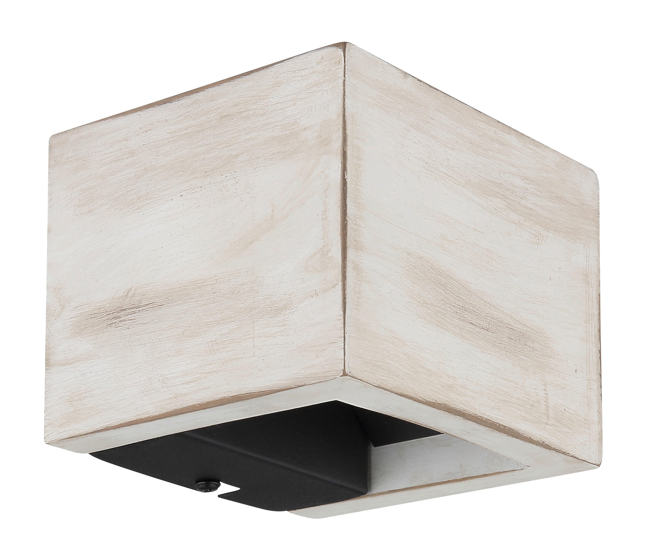 LED-WANDLEUCHTE - Weiss/Schwarz, Design, Holzwerkstoff/Metall (13.2/11.3/9.8cm) - Globo