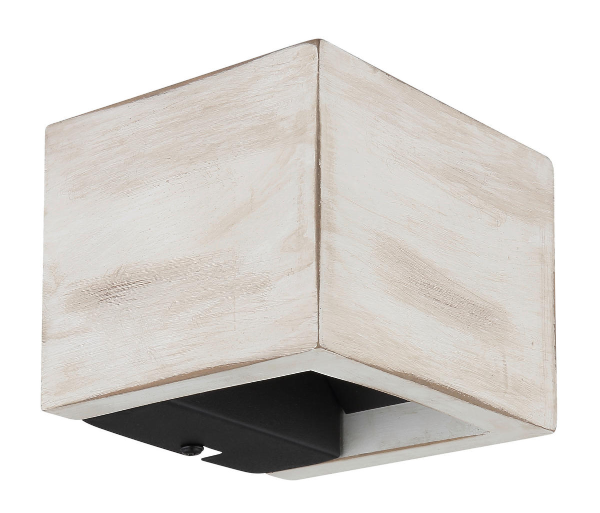 LED-WANDLEUCHTE - Weiss/Schwarz, Design, Holzwerkstoff/Metall (13.2/11.3/9.8cm) - Globo