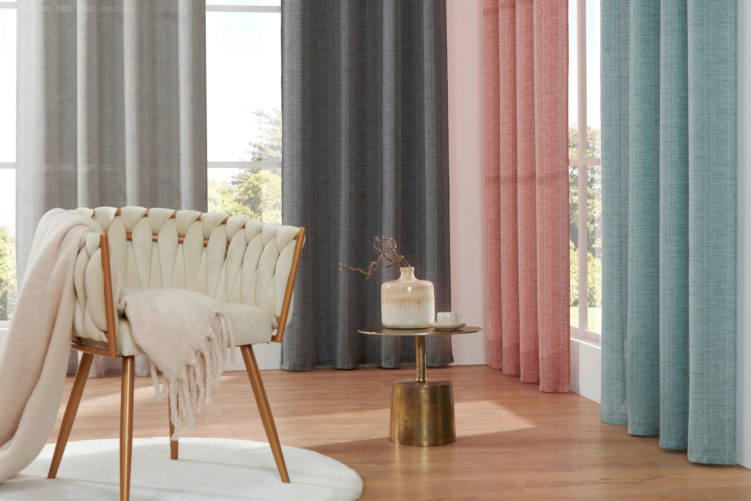 RINGLIS FÜGGÖNY részben áttetsző  - olajkék, Design, textil (140/245cm) - Esposa