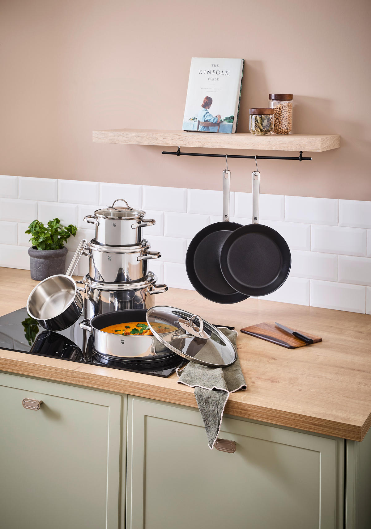 KOCHTOPFSET Provence Plus 5-teilig  - Edelstahlfarben, Basics, Glas/Metall - WMF