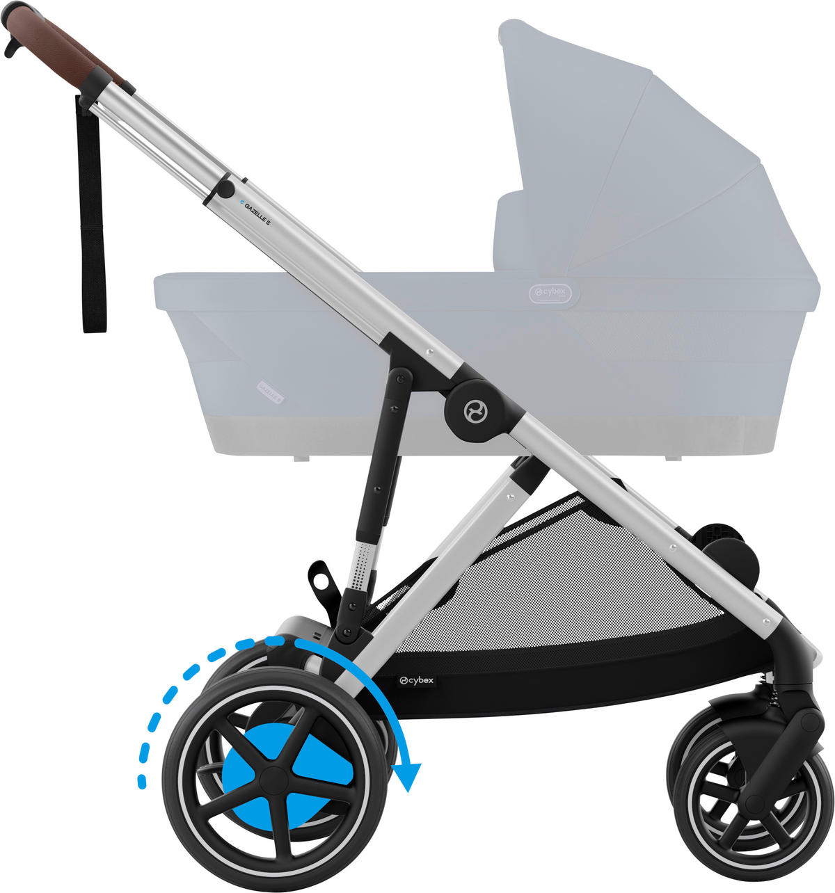 KINDERWAGEN  EGAZELLE S  Ocean Blue  - Silberfarben, Basics, Kunststoff/Metall (94.5/66/100cm) - cybex GOLD