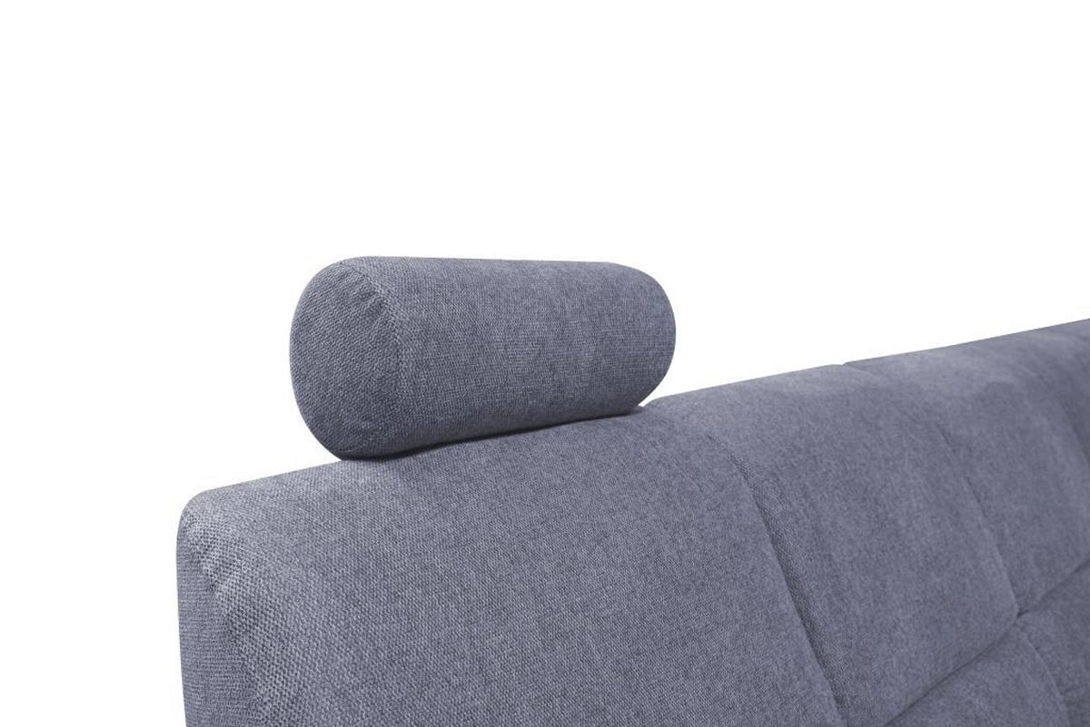 ECKSOFA Blaugrau Webstoff  - Silberfarben/Blaugrau, Design, Holz/Kunststoff (270/216cm) - Livetastic