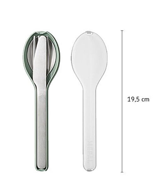 EVŐESZKÖZKÉSZLET 3 részes  ELLIPSE  - zsályazöld/ezüstszínű, Konventionell, műanyag/fém (19,5/5,1/2,3cm) - Mepal