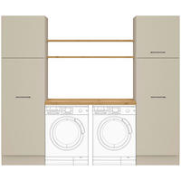 HAUSWIRTSCHAFTSRAUM  in Hellgrau  - Eichefarben/Hellgrau, Basics, Holzwerkstoff (245cm) - Impuls