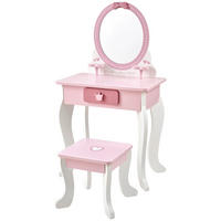 SCHMINKTISCH 48/29/87 cm, Rosa, Weiß  - Rosa/Weiß, Basics, Holzwerkstoff/Kunststoff (48/29/87cm) - My Baby Lou