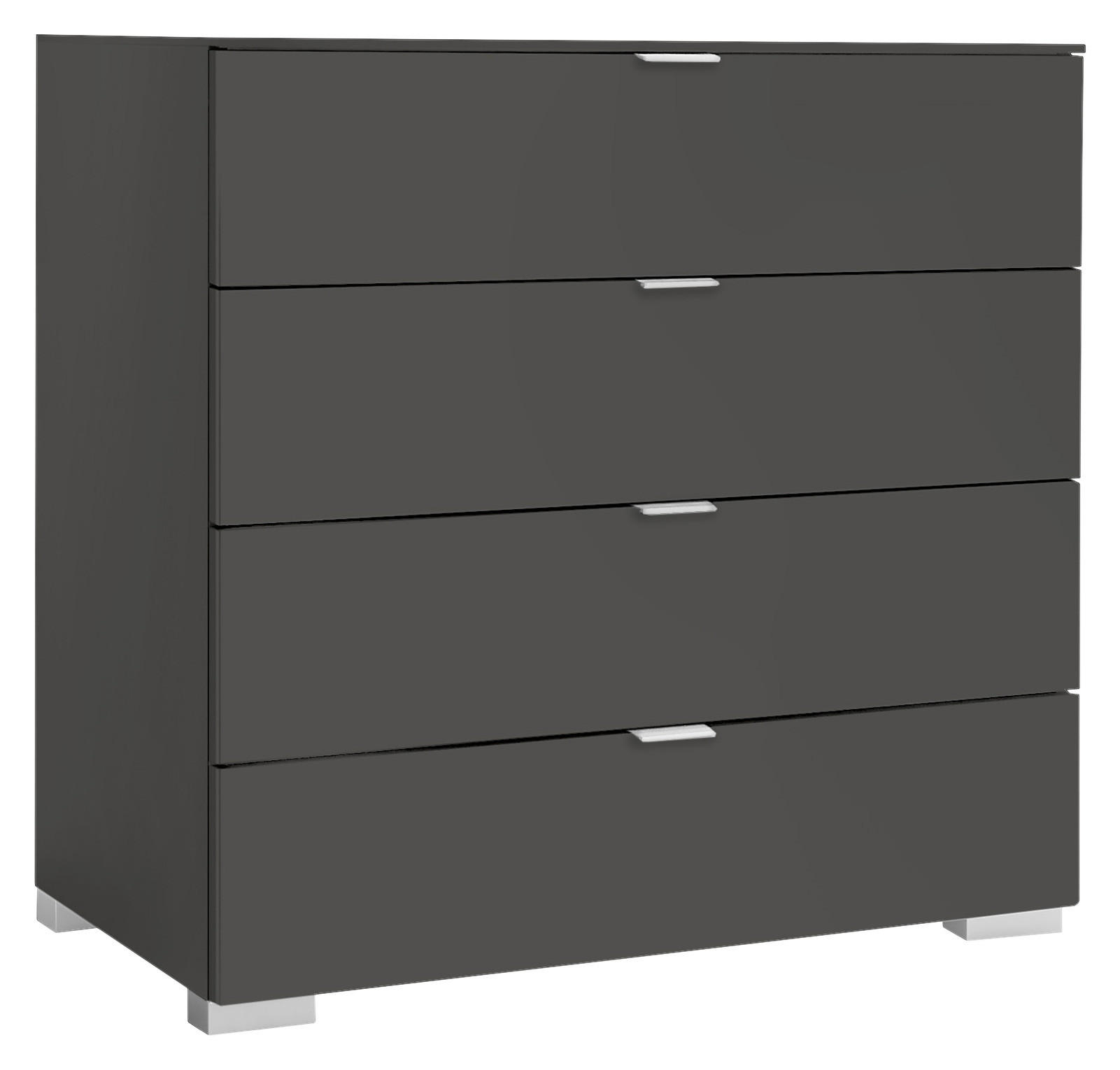 KOMMODE  in 80/77/40 cm  - Anthrazit/Alufarben, Basics, Holzwerkstoff/Kunststoff (80/77/40cm) - Moderano