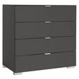 KOMMODE  in 80/77/40 cm  - Anthrazit/Alufarben, Basics, Holzwerkstoff/Kunststoff (80/77/40cm) - Moderano