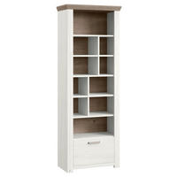 REGAL Weiß, Eichefarben  - Eichefarben/Weiß, Design, Holzwerkstoff/Metall (74,5/206,6/42,2cm) - SetOne by Musterring