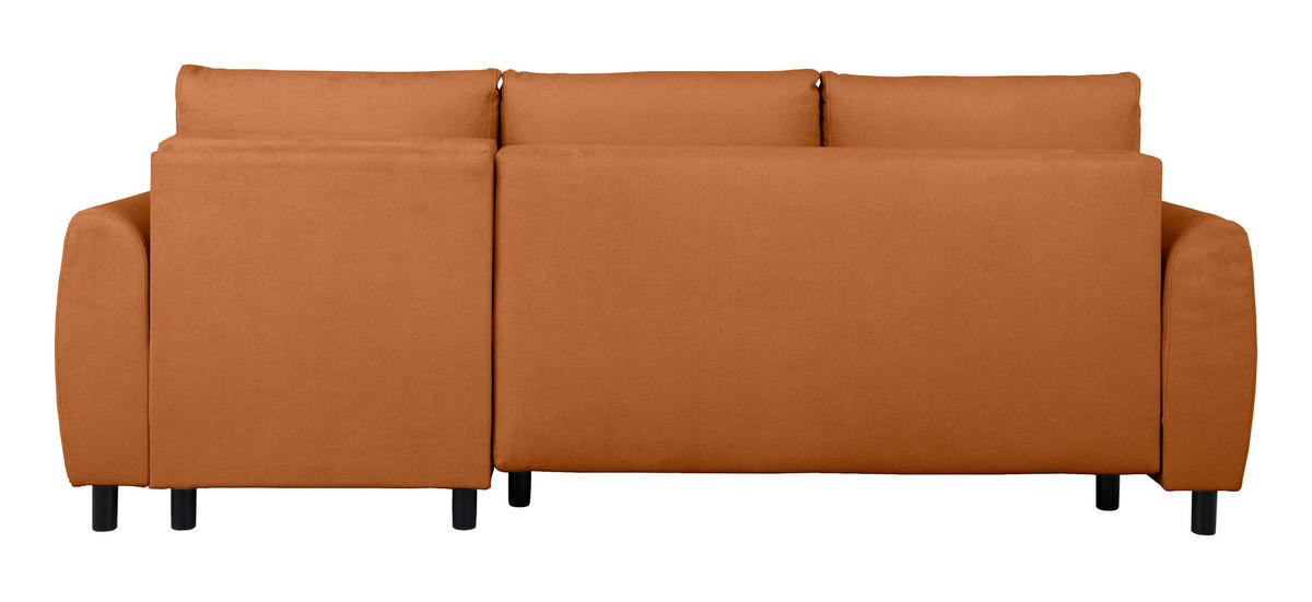 ECKSOFA Moli Rostfarben Mikrofaser  - Rostfarben/Schwarz, Design, Textil/Metall (236/148cm) - MID.YOU