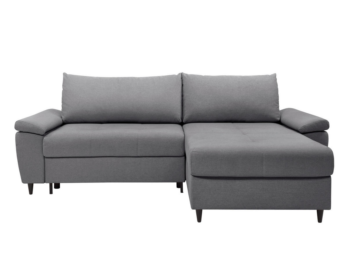 ECKSOFA GORDES in Grau  - Schwarz/Grau, Design, Holz/Textil (248/174cm) - MID.YOU