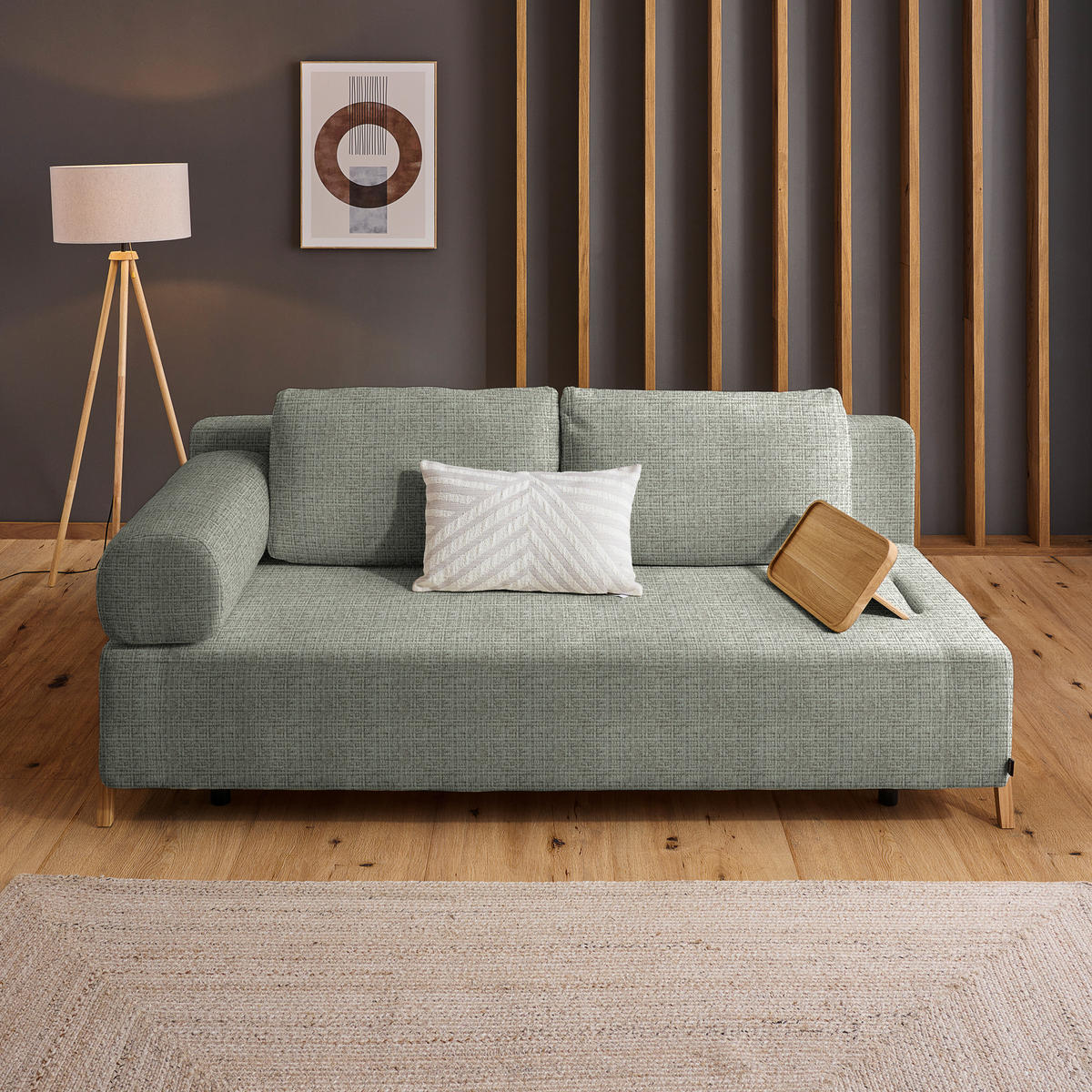 SCHLAFSOFA in Holz, Textil Greige  - Greige/Naturfarben, Design, Holz/Textil (211/88/102cm) - Niels Andersson
