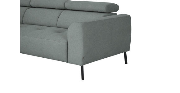 ECKSOFA in Chenille Silberfarben  205/280 cm  - Silberfarben/Schwarz, Design, Textil/Metall (205/280cm) - Xora