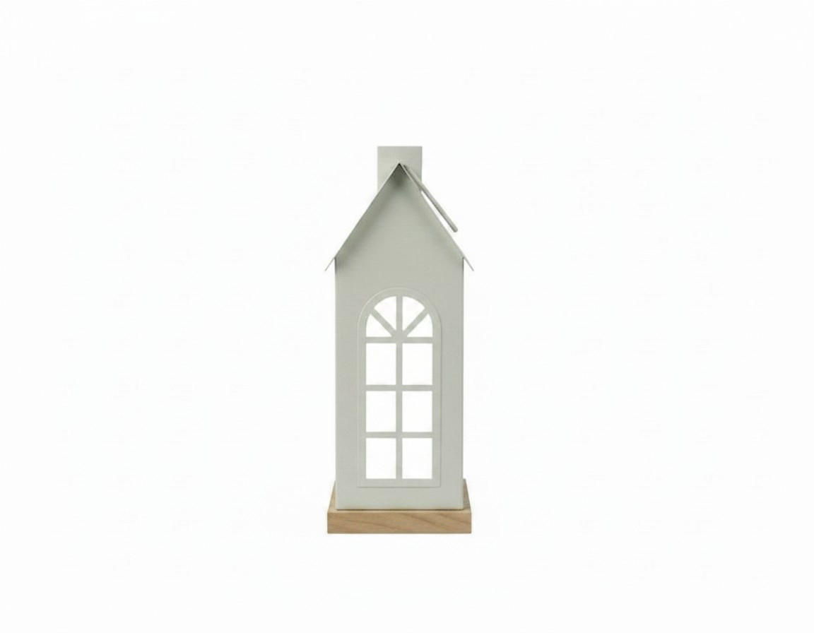 LATERNE - Weiß, LIFESTYLE, Holz/Metall (8/8/20cm)